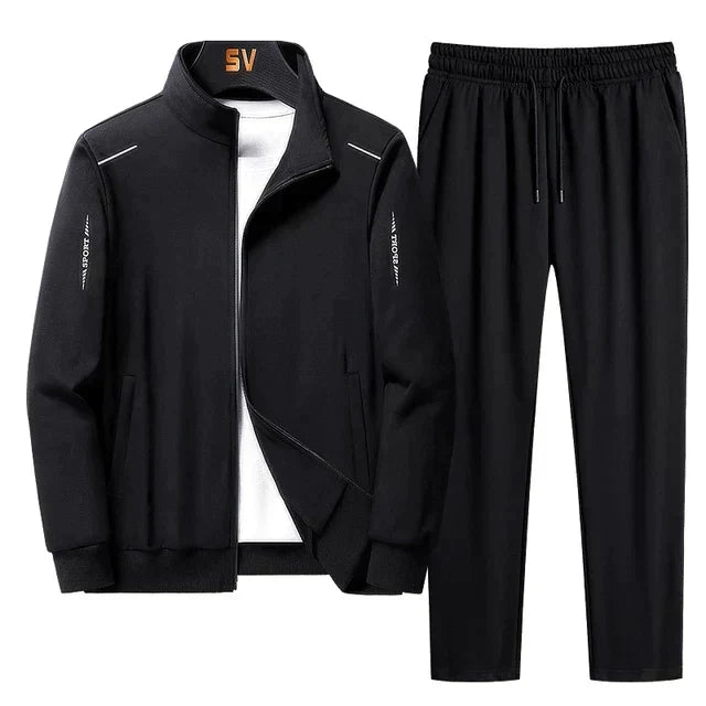 Sportlicher Herren Trainingsanzug (blauer Zweiteiler) für Jogging, Sport & Freizeit. Bequeme Sportbekleidung für den Alltag.