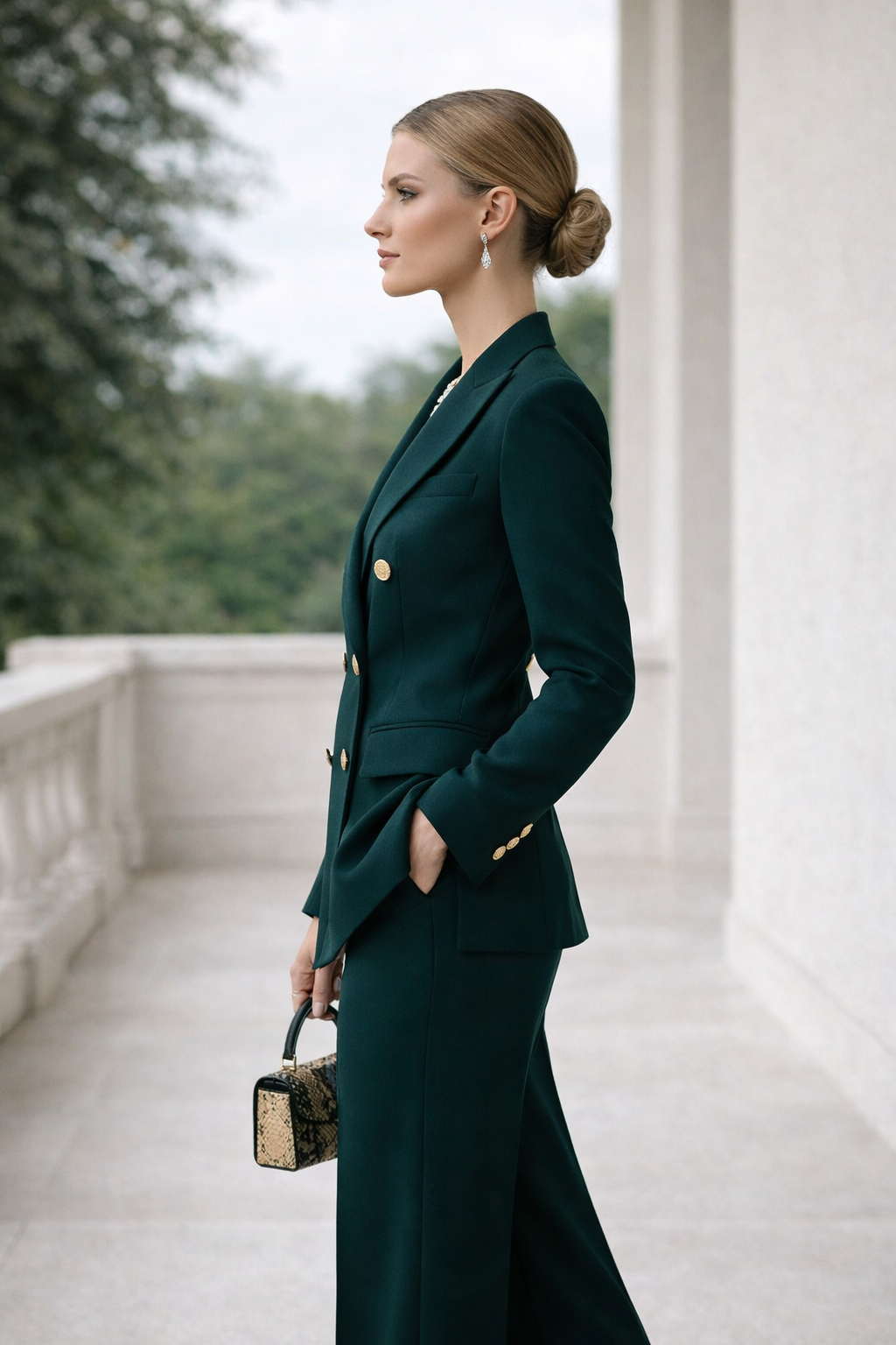 Moderner Damen Blazer als Teil eines Zweiteilers. Perfekt für Business und elegante Freizeitlooks.