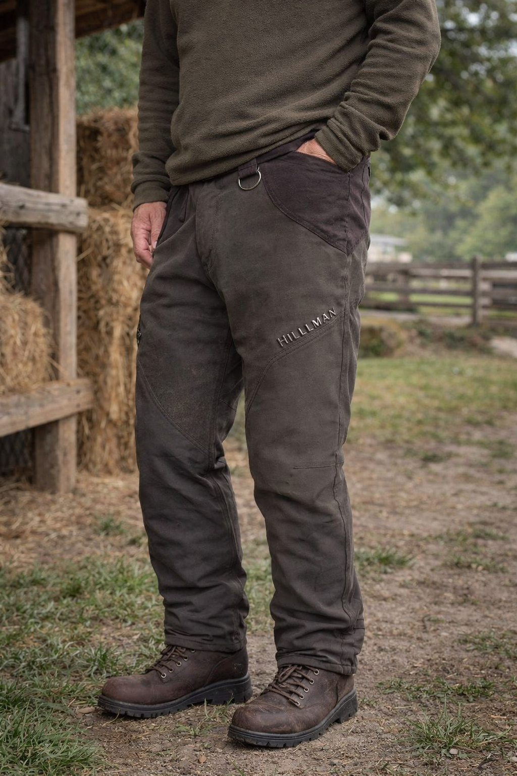 Robuste, graue Herren Outdoorhose. Wasserdicht & atmungsaktiv, perfekt als Jagdhose oder Wanderhose.