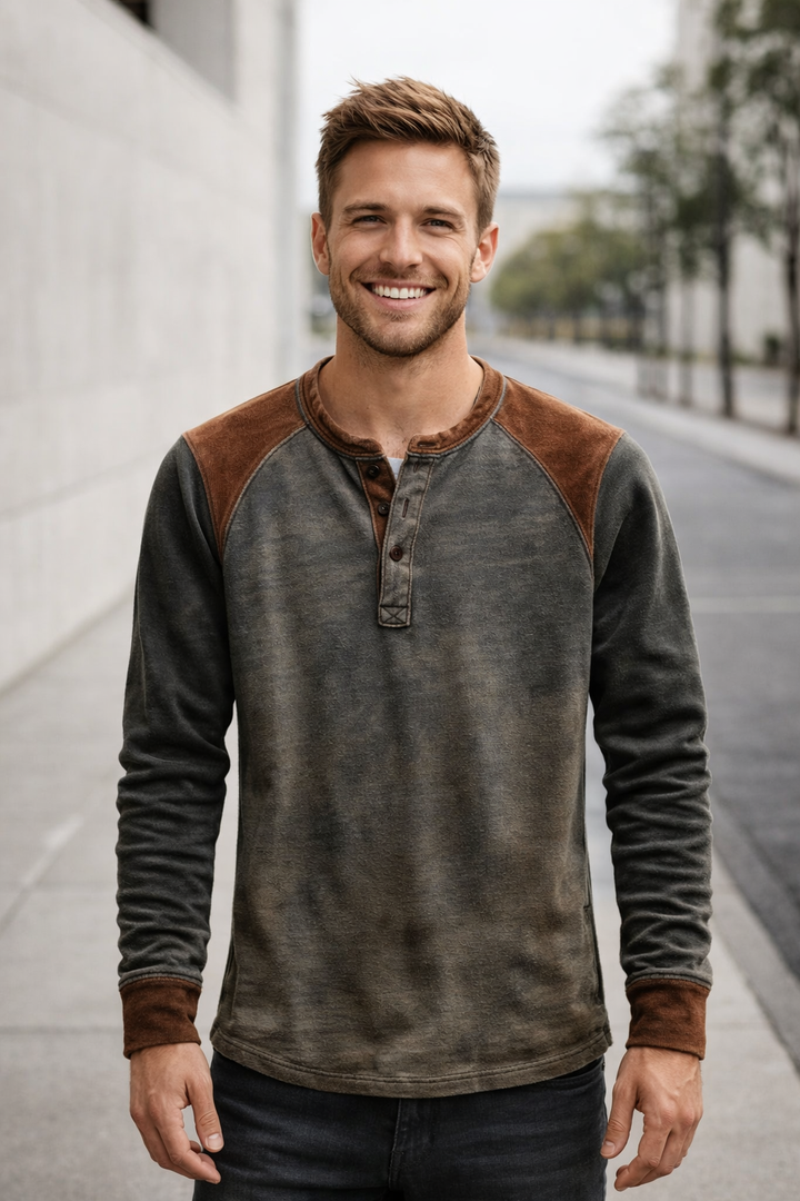Vielseitiges Herren Basic Langarmshirt für jeden Tag, perfekt als Schicht-Oberteil oder solo getragen.
