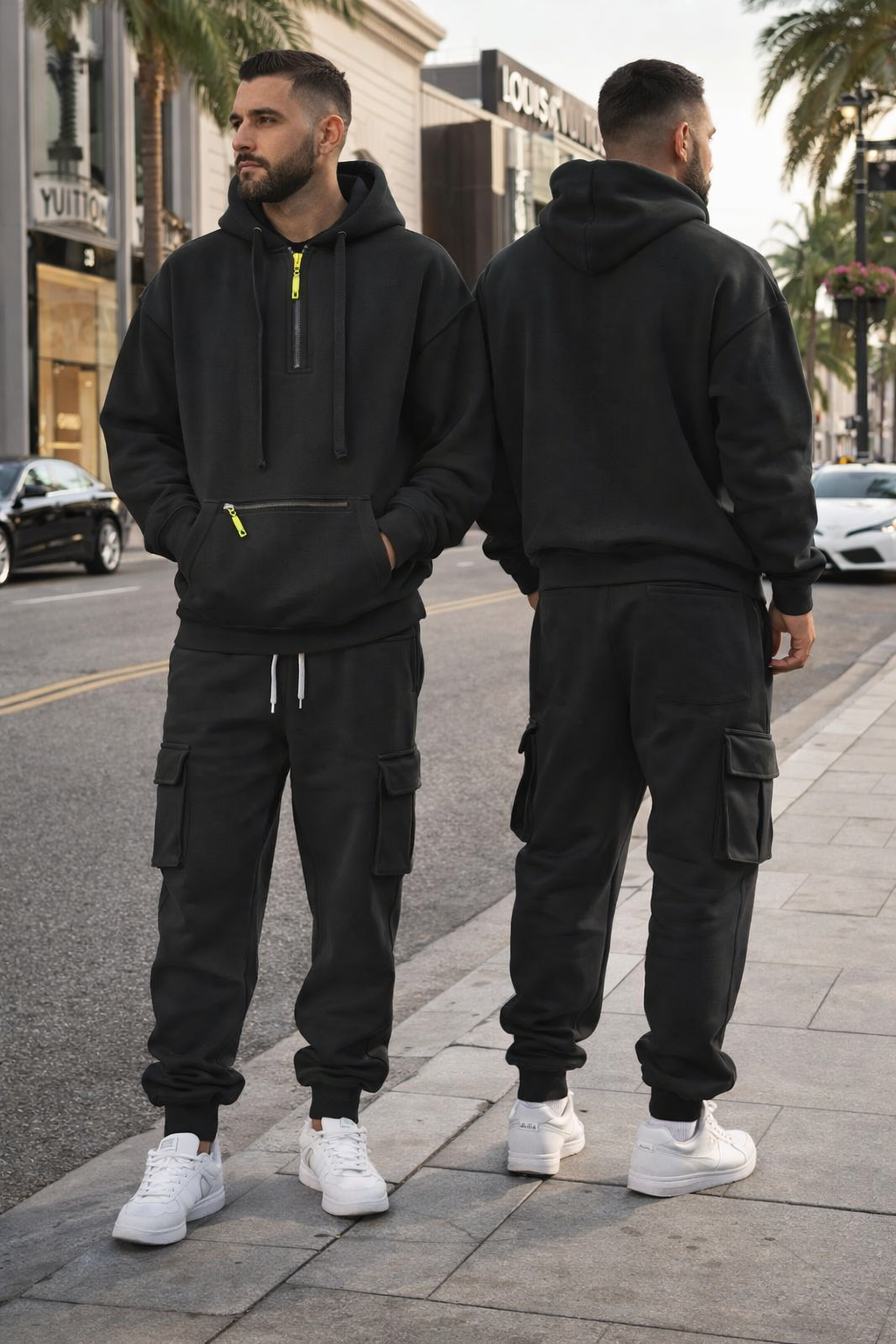 Komfortables Herren Winterset: Sportlicher Kapuzenpullover & Jogginghose. Perfekt für den aktiven Mann im Winter.