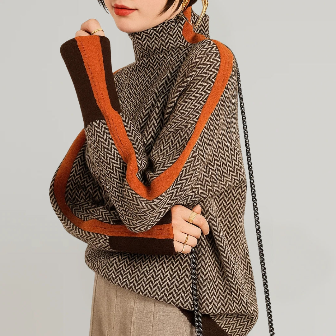 Eleganter Damen Stehkragenpullover in leuchtendem Grün. Modisch, warm & vielseitig für stilvolle Outfits.