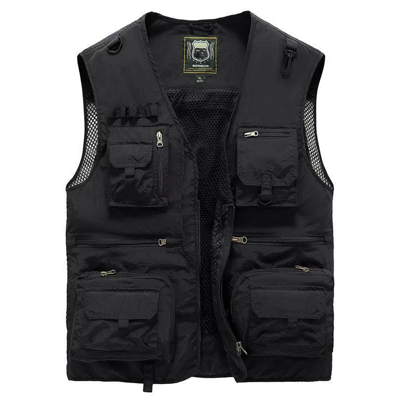 Angler-Multifunktionsweste für Herren, viele Taschen. Ideal für Angelausflüge & Outdoor-Abenteuer am Wasser.