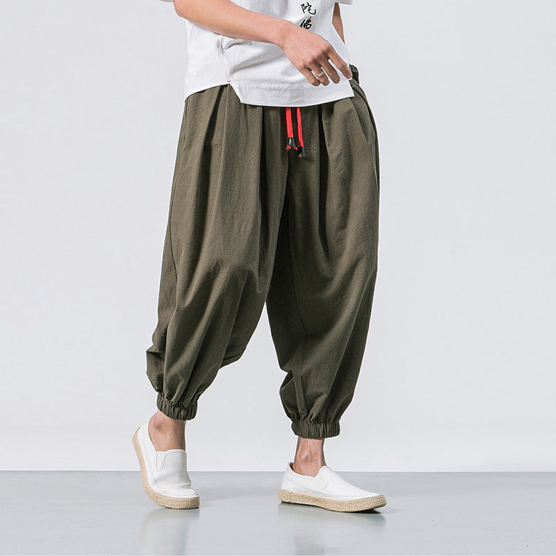 Herren Haremshose Streetwear, locker & bequem, mit Kordelzug und Bündchen für den lässigen Look.
