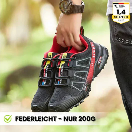 Atmungsaktive Herren Trailrunning-Schuhe mit rutschfester Sohle für optimalen Halt beim Sport und Wandern.