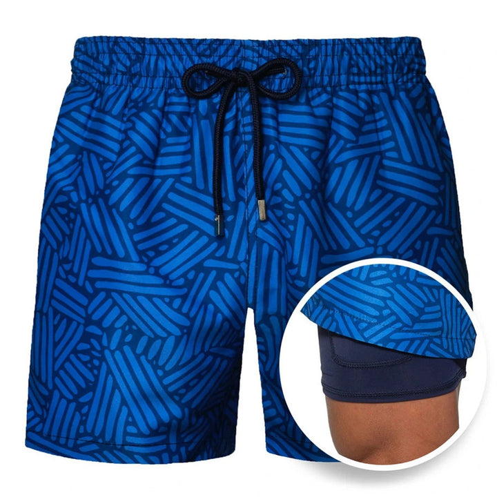 Herren Doppellagige Strandshorts für Sommer & Urlaub. Bequeme Regular Fit kurze Hosen für Freizeit.