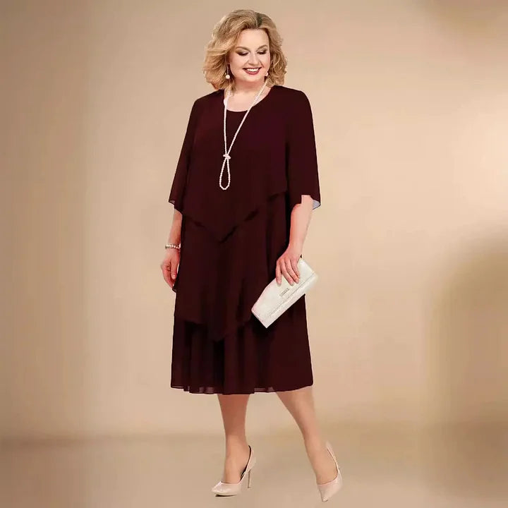 Schwarzes asymmetrisches Damen Midikleid, eleganter loser Schnitt, Kurzarm; stilvolles Abend- oder Tageskleid.