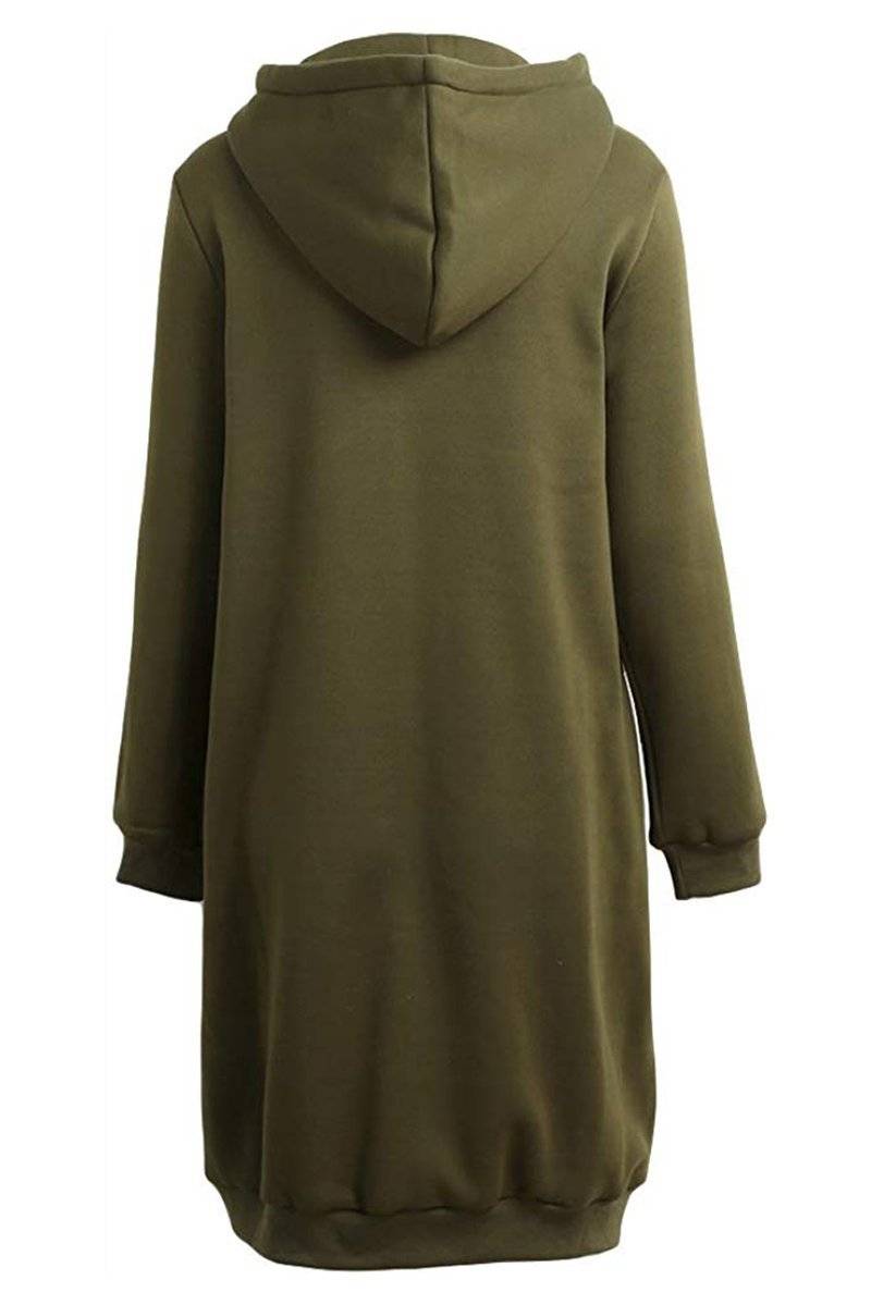 Lässiger Damen Winter Hoodie mit Reißverschluss, Langarm, und Kapuze für einen entspannten Look.