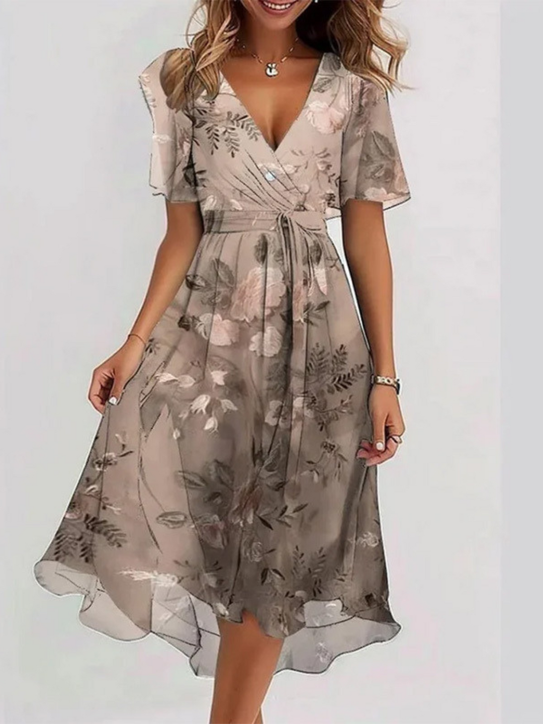 Damen Sommerkleid im bequemen Relaxed Fit, ideal als elegantes Freizeitkleid & bauchkaschierendes Tageskleid.