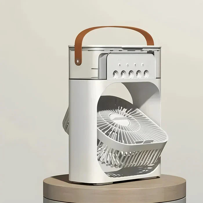 Kompakter BreezeMaster Pro 3-in-1 Luftkühler & Ventilator mit USB. Ideal für mobile Kühlung & frische Luft.