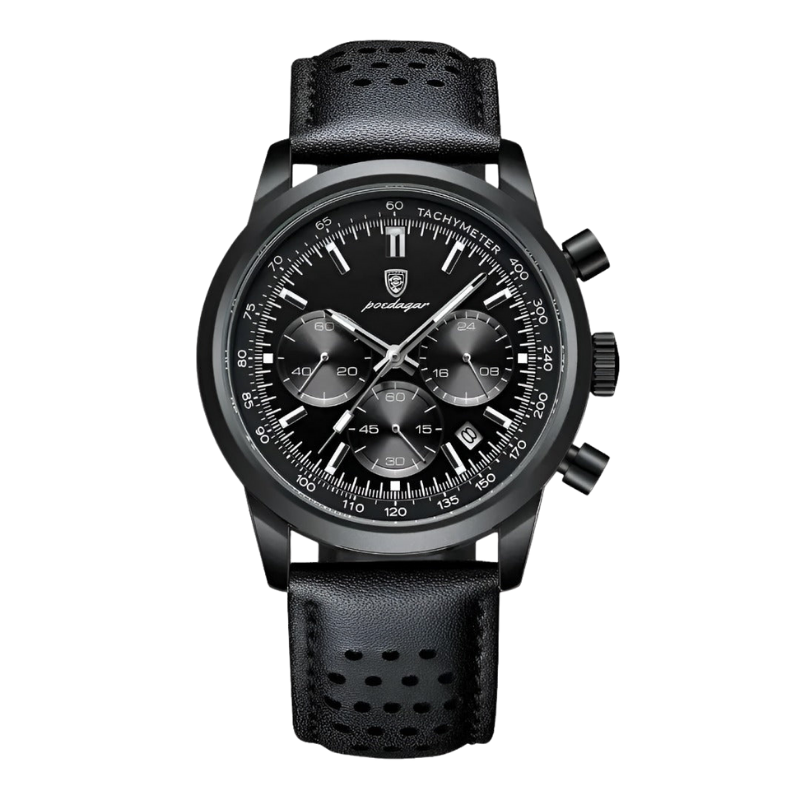 Elegante Herren-Luxusuhr mit leuchtenden Zeigern, wasserdicht. Klassische analoge Armbanduhr für den modernen Mann.