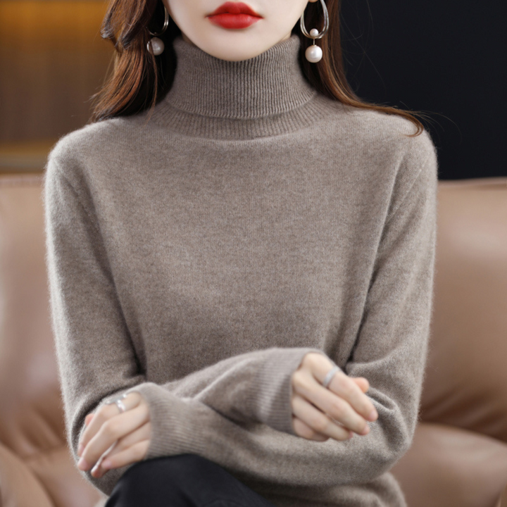 Herbst-Winter-Kollektion: Damen-Rollkragenpullover Elena aus Kaschmir. Elegant, wärmend und stilvoll.