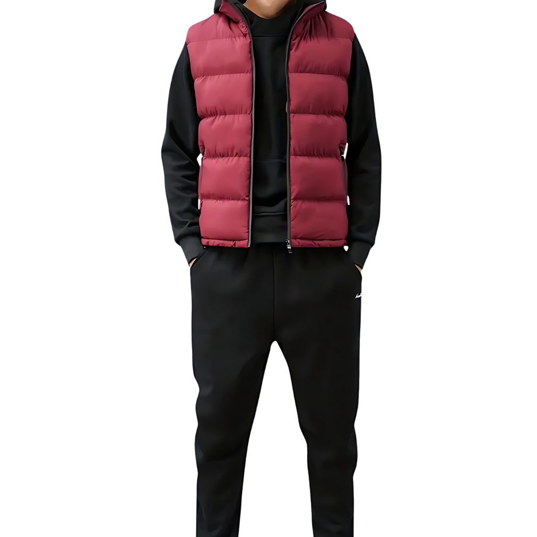 Elegante, leichte Herren Steppweste in Dunkelblau, perfekt als komfortable Übergangsjacke für Herrenmode.