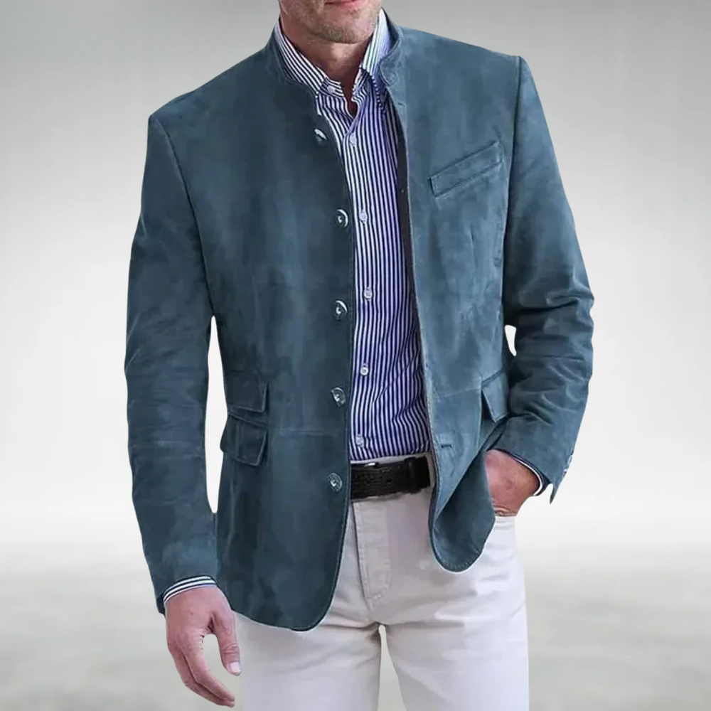 Stylische Herrenjacke Regular Fit mit Stehkragen, ideal für Business & Alltag. Komfortable, zeitlose Eleganz.