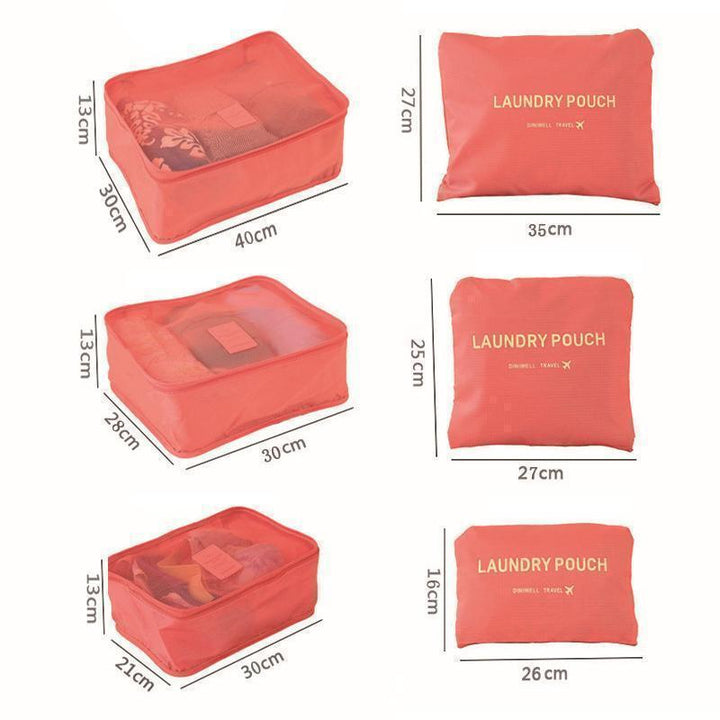 Koffer-Ordnung leicht gemacht: 6-teiliger Reise Organizer aus leichtem, strapazierfähigem Polyester.