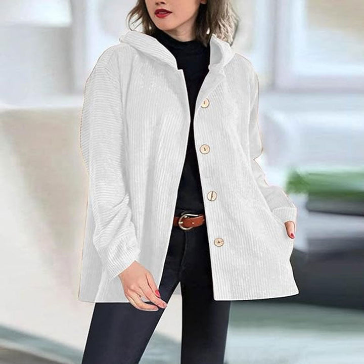 Lange Ärmel Damen Kapuzenjacke, lässig und bequem. Perfekt als Herbst- oder Winterjacke.