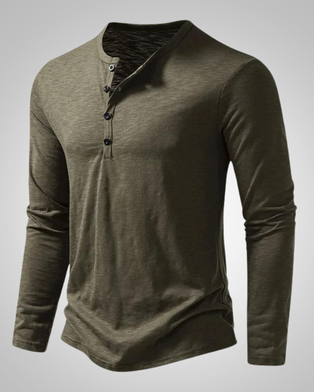 Herren Langarm Henley Shirt mit charakteristischer Knopfleiste, Slim Fit, für lässige Alltagsmode.