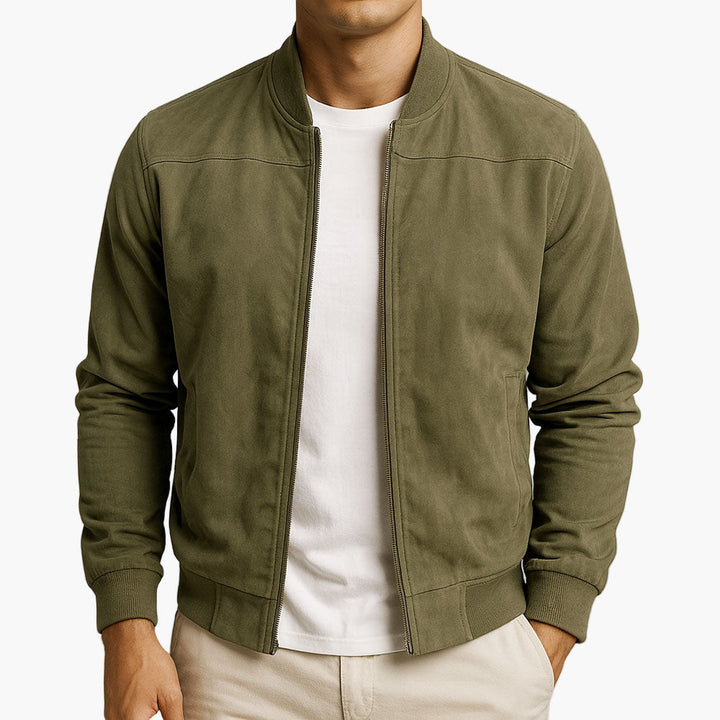 Eleganter Slim-Fit Herren Bomberjacke, die ideale Übergangsjacke für stilbewusste Männer im urbanen Stil.