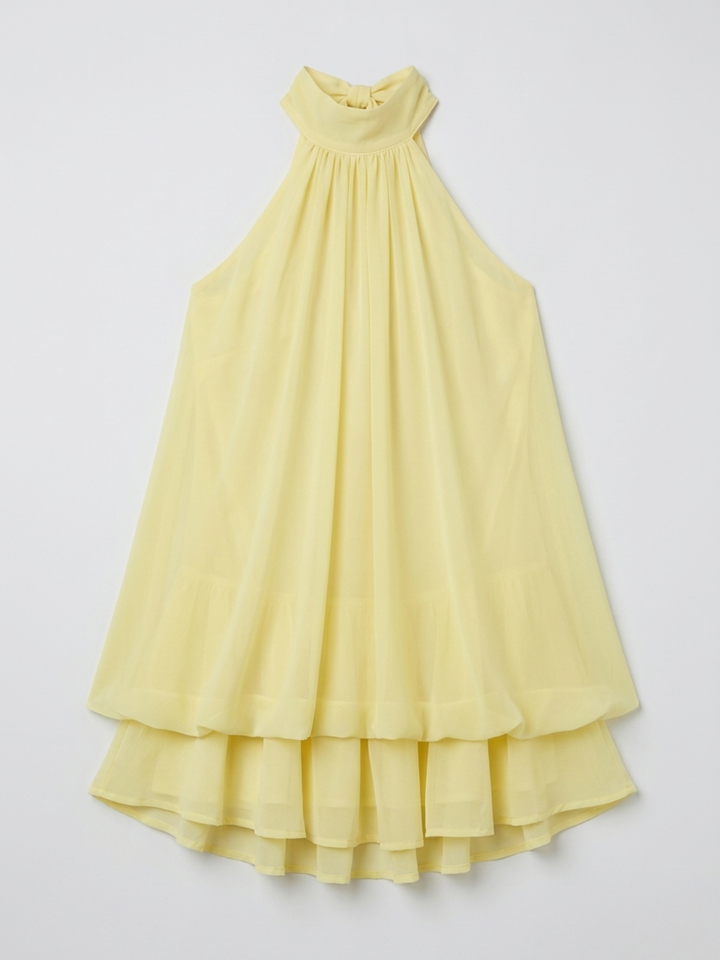 Elegantes Damen-Partykleid: Figurbetontes Mini-Kleid mit Neckholder und edler Spitze für Events.