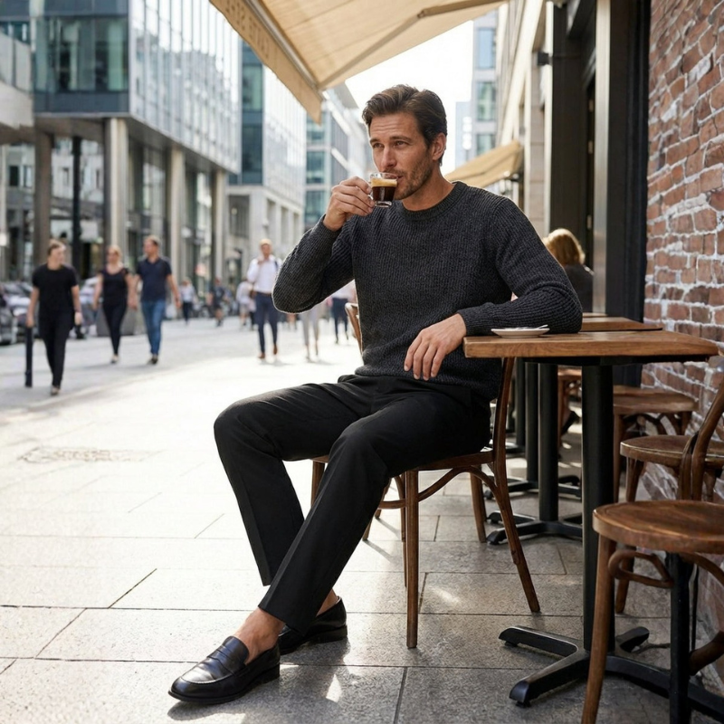 Slim Fit Herrenhose auf Mannequin, zeigt die schlanke Passform für moderne Männer Mode.
