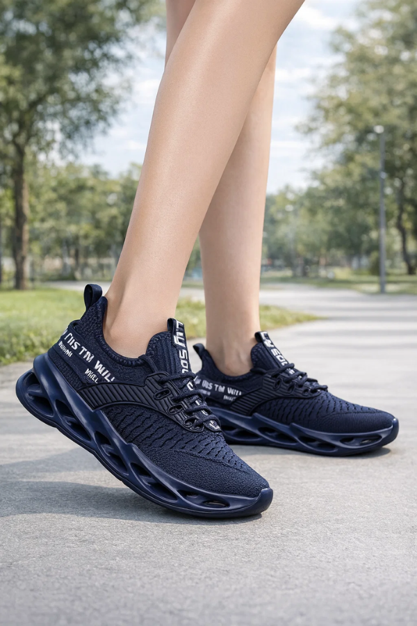Atmungsaktiver Damen Komfort Sneaker, leichte Mesh-Oberfläche, perfekt für Sport & Freizeit.
