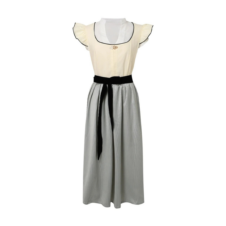 Elegantes Damen Dirndl Trachtenkleid für Oktoberfest mit Schnürleib & passender Schürze. Perfektes Festkleid.