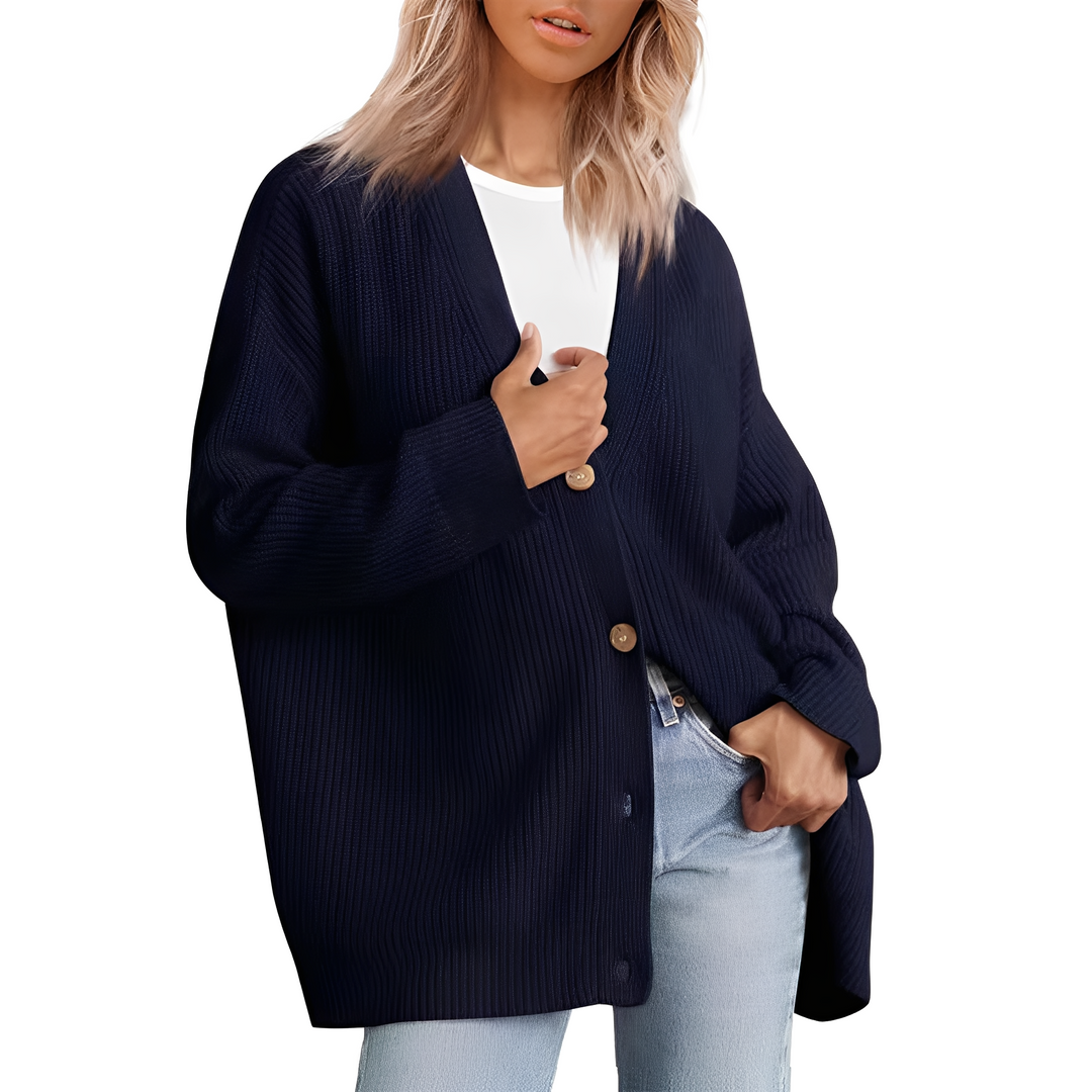 Moderner Damen Oversize Strickjacke: Vielseitig kombinierbarer Cardigan für jede Fashionista.