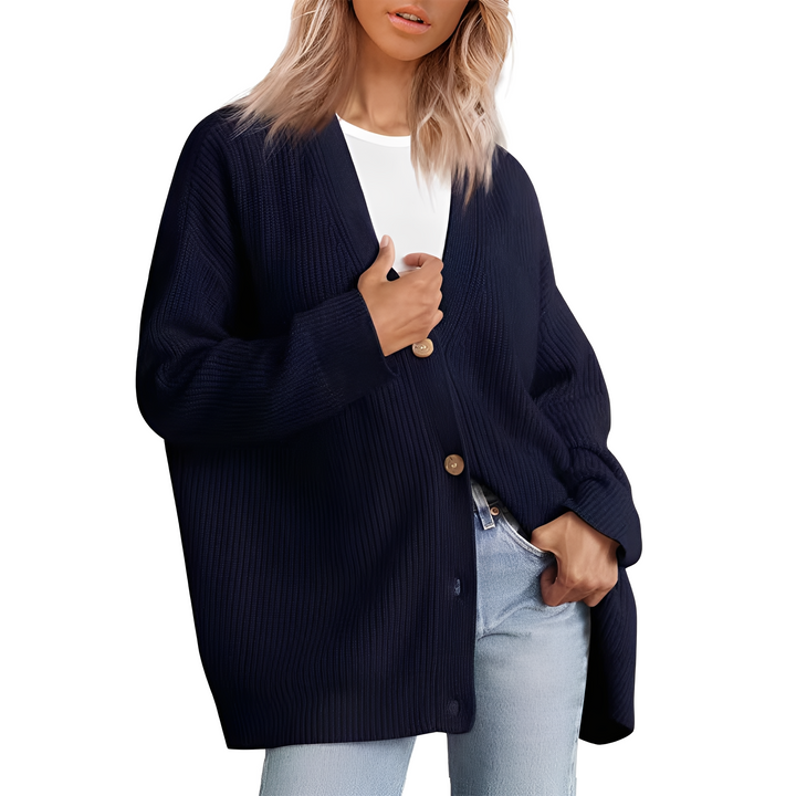 Moderner Damen Oversize Strickjacke: Vielseitig kombinierbarer Cardigan für jede Fashionista.