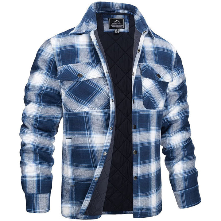 Vielseitige karierte Herren Freizeitjacke, ideal für Outdoor-Abenteuer oder den stylischen Alltagslook.