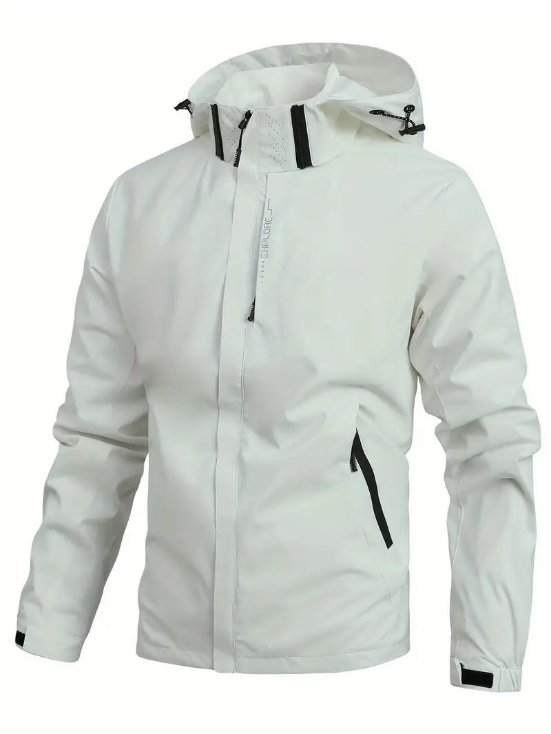 Herren wasserdichter Regenmantel mit Kapuze, leicht & atmungsaktiv, ideal für Outdoor-Aktivitäten.
