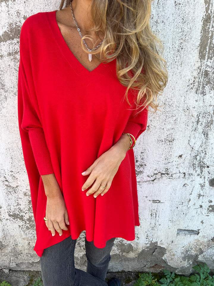 Weicher Damen V-Ausschnitt Langarm Pullover, atmungsaktiv, ideal für warme Frühlingstage.