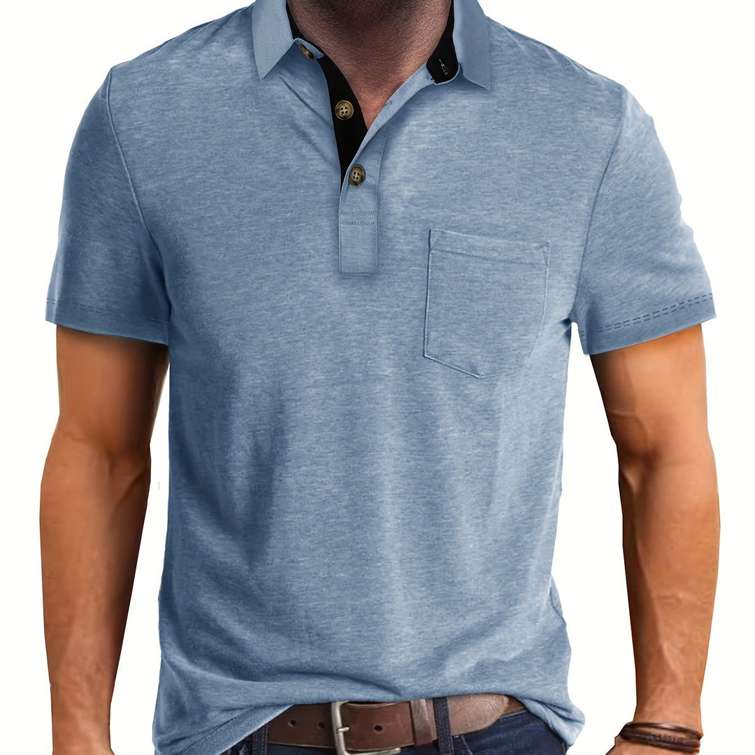 Herren Poloshirt Kurzarm mit Brusttasche, eine vielseitige Ergänzung zur Garderobe.