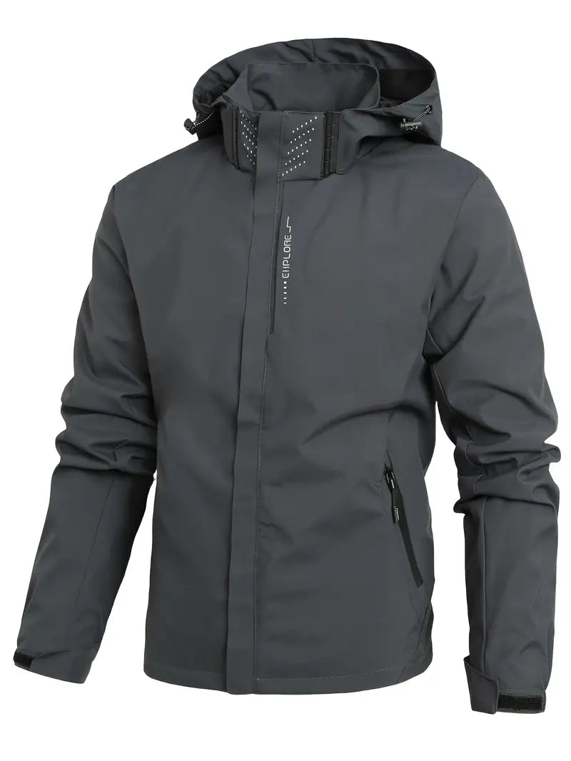 Vielseitige Herren Kapuzenjacke, wasserdicht & leicht, ideal als Outdoor- & Reisebegleiter.