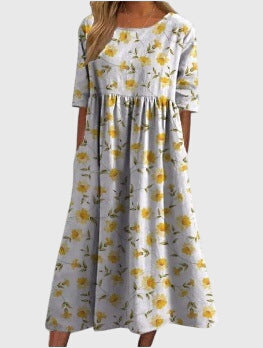 Elegantes, fließendes Damen Sommerkleid, vielseitig als Freizeitkleid oder für festliche Anlässe tragbar.