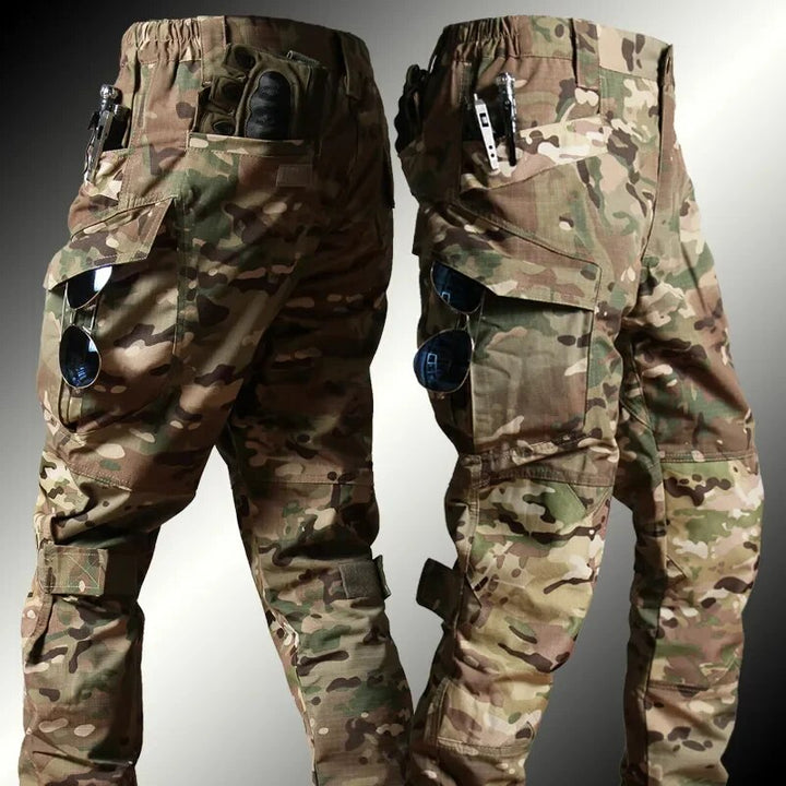 Hochrobustes Militär-Herrenset: Taktisches Combat-Shirt & Cargo-Hose, perfekt für extreme Outdoor-Abenteuer.