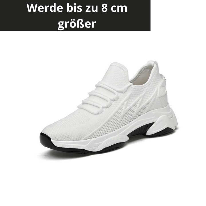 Graue Herren Sportschuhe, höhenerhöhend, atmungsaktiv, komfortabel & stilvoll.