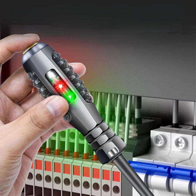 2-in-1 Schraubendreher mit integriertem Spannungstester für Heimwerker. Vielseitiges Werkzeug für Reparaturen & DIY.