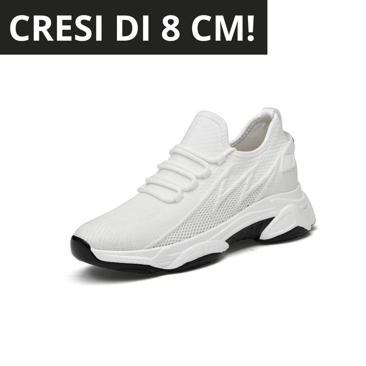Graue stilvolle Herren Sneakers, diskreter Höhengewinn, vielseitig & elegant kombinierbar.