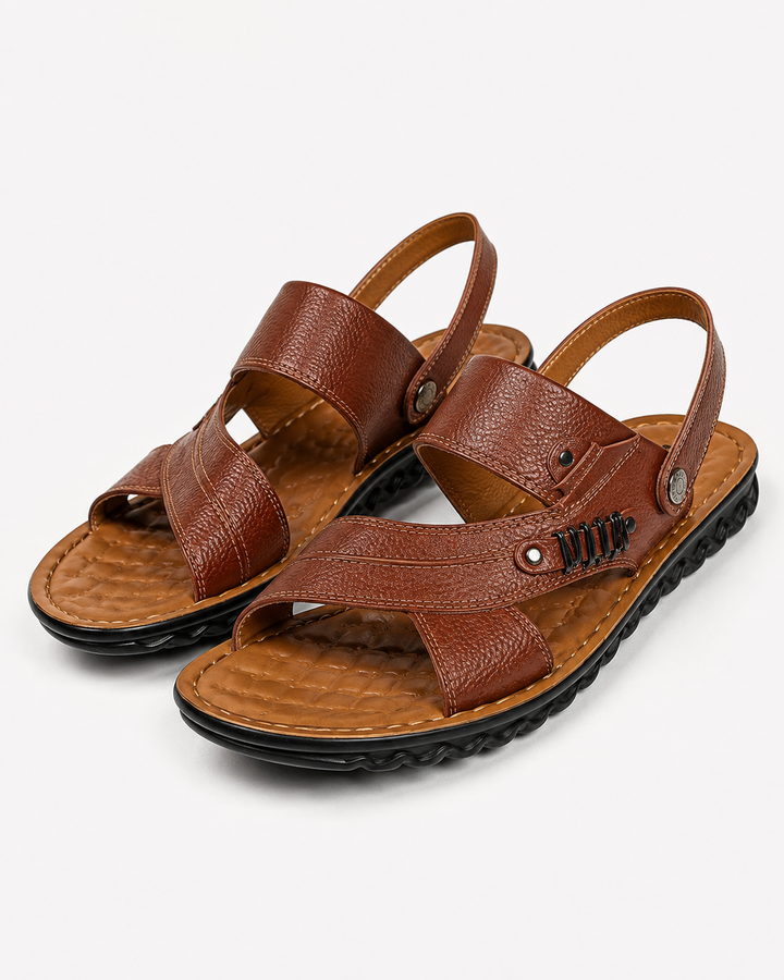 Bequeme Herren Strand Sandalen für Sommer und Freizeit mit Klettverschluss. Ideal als Outdoorschuhe.