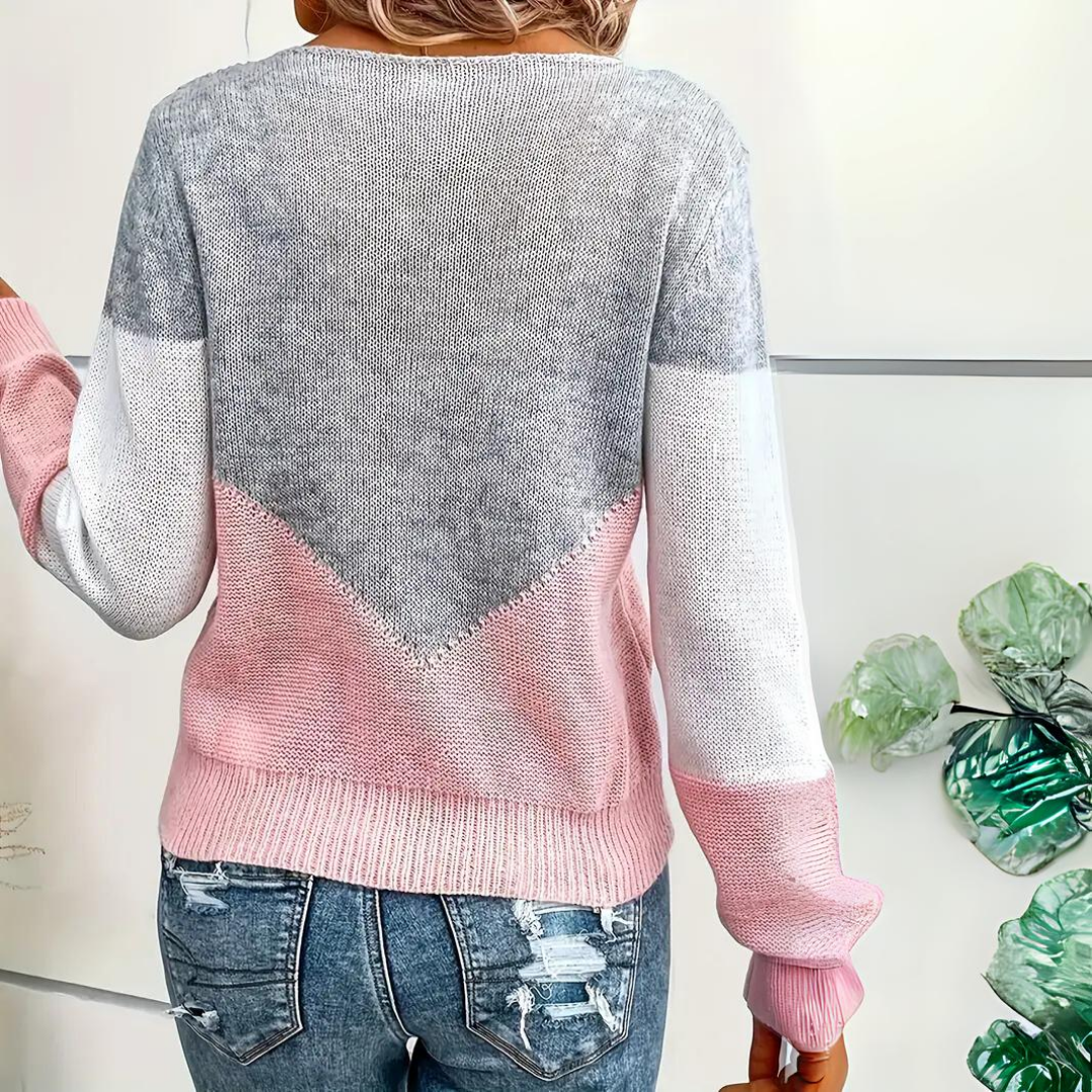 Lässiger Damen Pullover in Rosa, locker fallend und bequem, perfekt als Langarm Oberteil für jeden Tag.