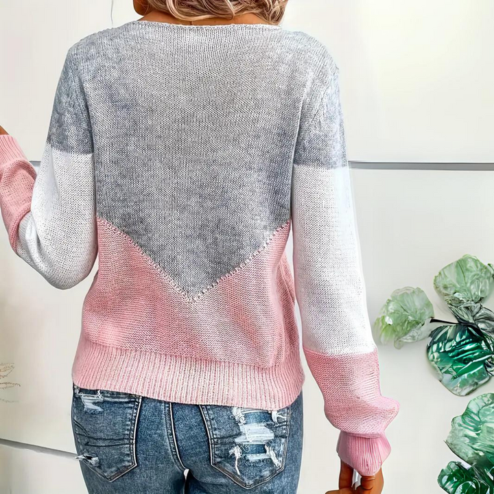 Lässiger Damen Pullover in Rosa, locker fallend und bequem, perfekt als Langarm Oberteil für jeden Tag.