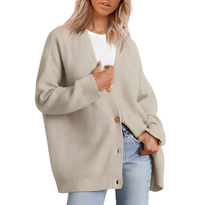 Damen Oversize Cardigan: Lässige, gemütliche Strickjacke für Stil & Wärme im Alltag.