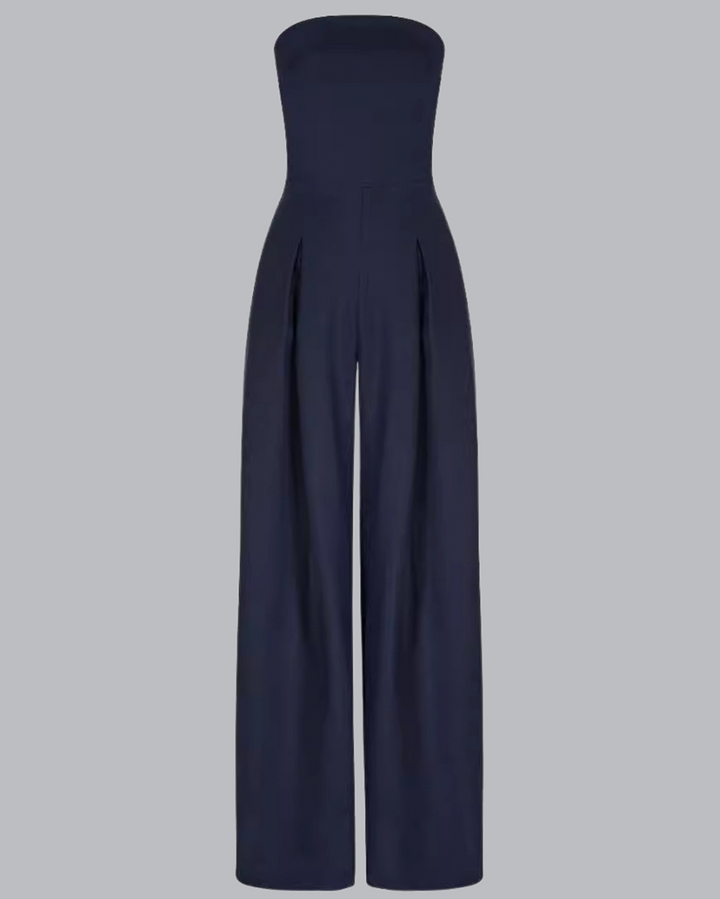 Stilvoller Damen Jumpsuit mit weitem Bein. Perfekter Einheitslook für festliche Gelegenheiten & Komfort.