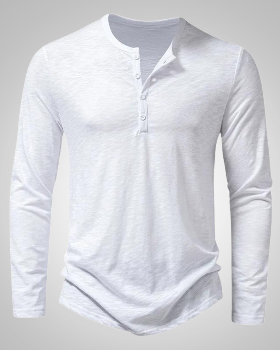 Modernes Slim Fit Langarm Henley Shirt für Herren, figurbetont und bequem, als modisches Oberteil.