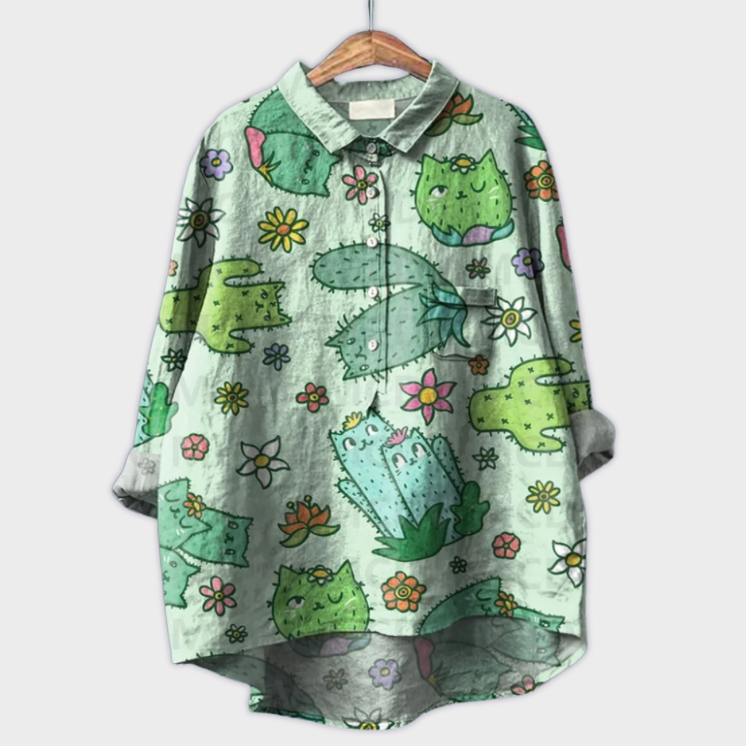 Elegante Freizeitbluse für Damen, leichte Qualität mit schönem Blüten-Design.