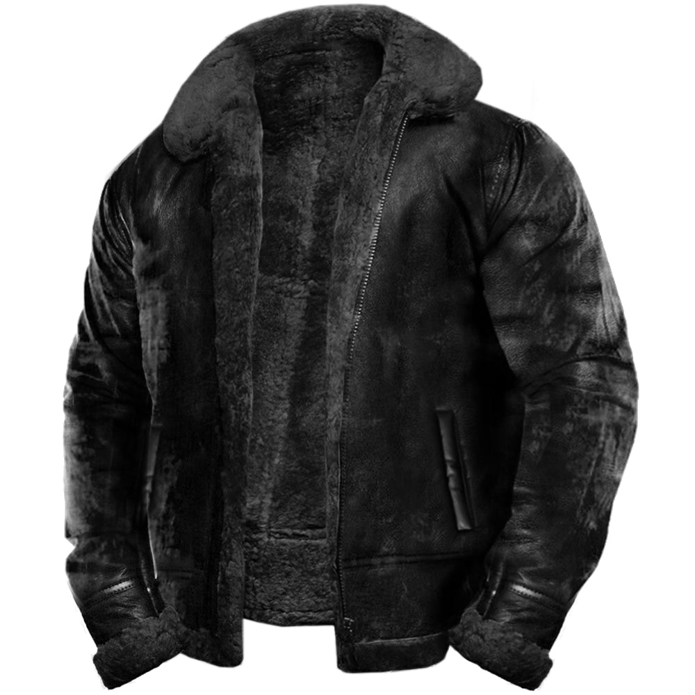 Warme Herren Winterjacke im Retro-Stil, perfekt für Herbst, Outdoor & Motorrad. Klassisch-locker für jeden Tag.