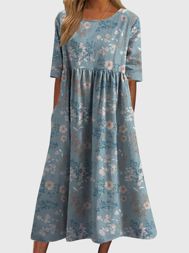 Stilvolles Damen Sommerkleid, fließend und elegant, als vielseitiges Freizeitkleid oder festlicher Look.