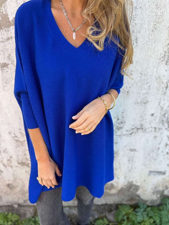 Damen Pullover mit elegantem V-Ausschnitt, langärmlig, vielseitig kombinierbar für Büro & Freizeit.