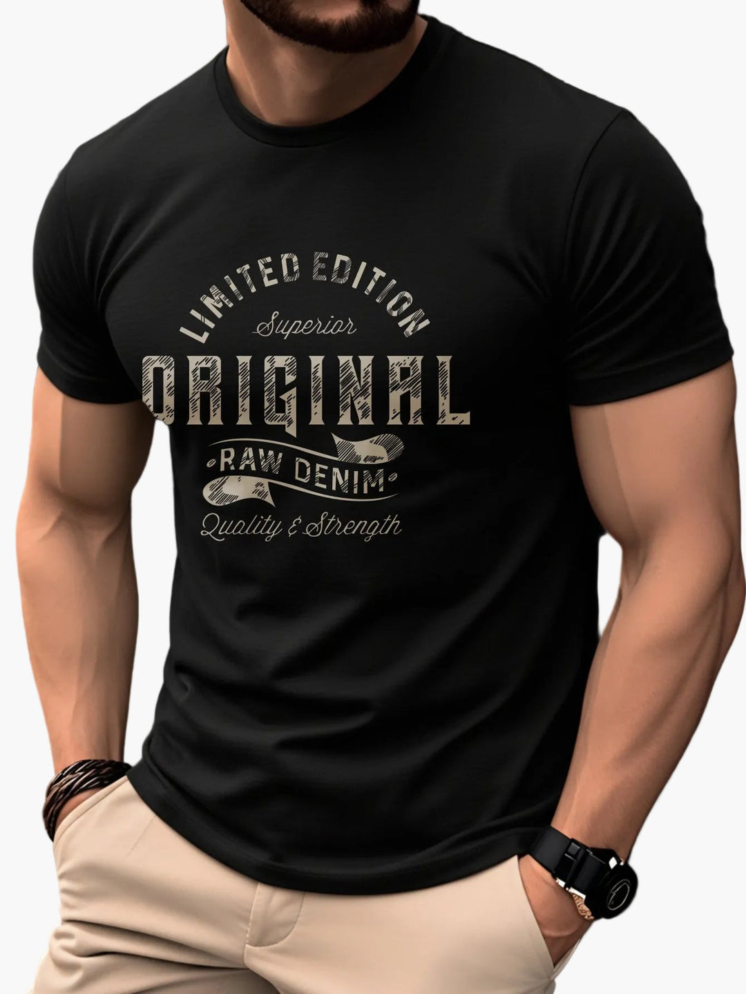 Herren Vintage T-Shirt mit coolem Motiv, lässiger Stil für Frühling & Sommer. Rundhals, Kurzarm.