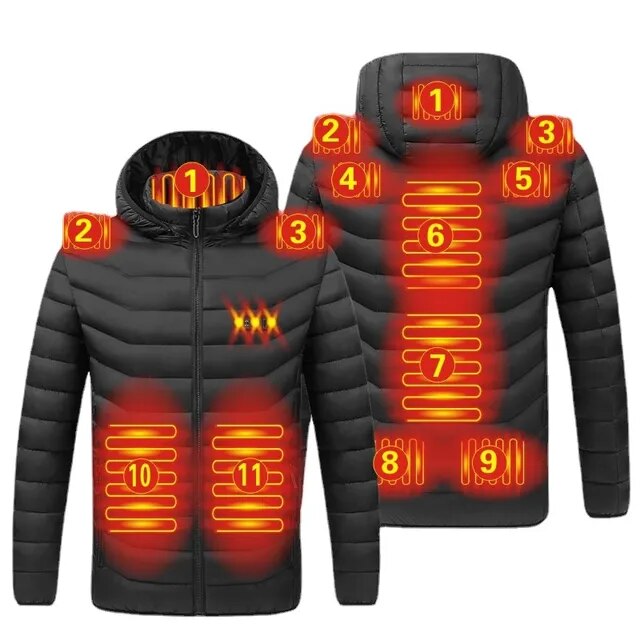 Komfortabler Herren Winter-Heizmantel mit warmem Futter und aktiver Wärmefunktion.
